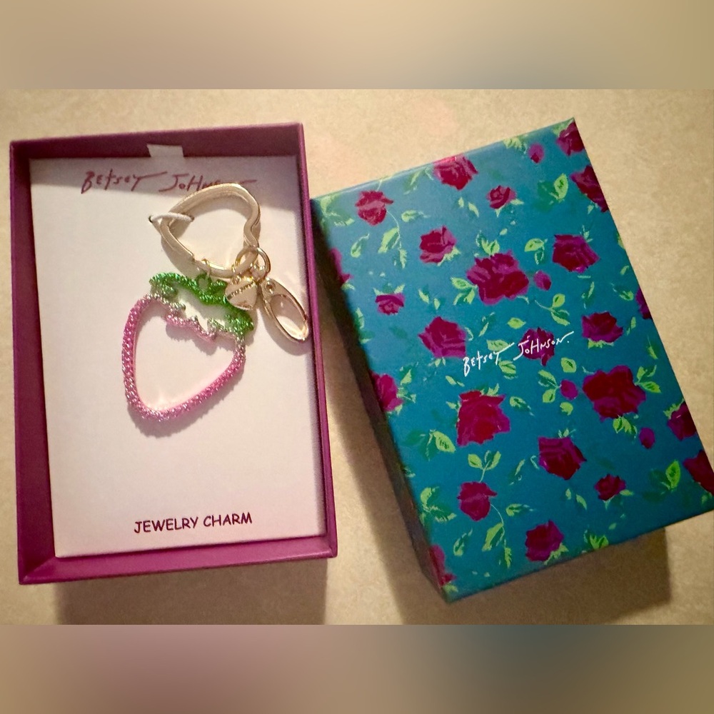 Betsey Johnson Strawberry Keychain / Purse / Bag Charm BNIB